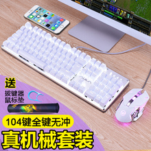 机械键盘鼠标套装 青轴黑轴茶轴红轴有线电脑游戏电竞键鼠lol 狼蛛