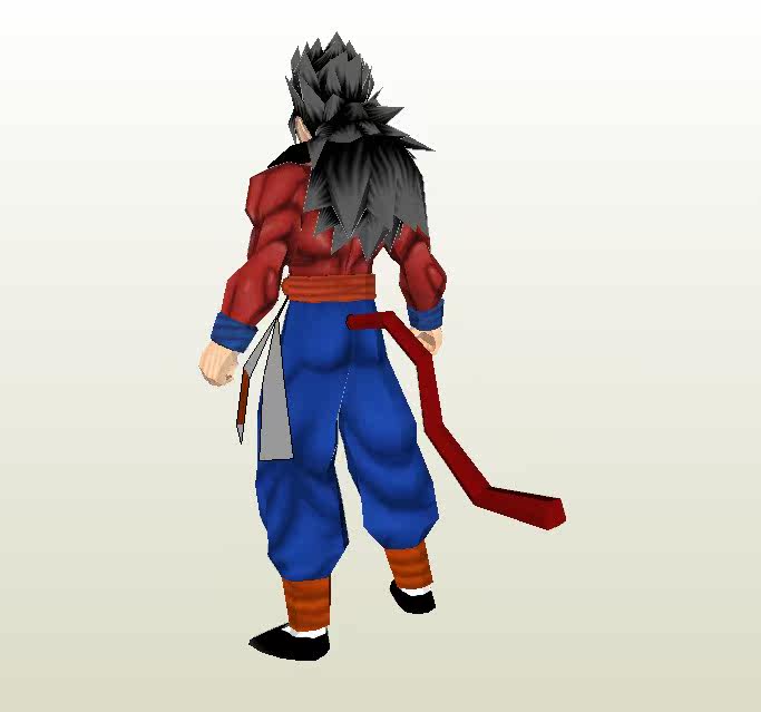 满35包邮 七龙珠纸模型 孙悟饭超级赛亚人4 手工制作