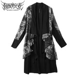 iFashion暗黑系披风衣个性潮男雪纺开衫发型师服装长袍斗篷黑花色