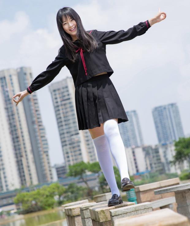 春秋装新款正统日本学生高校jk制服校服水手服一本赤线纯黑色套装