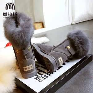 牛皮保暖雪地靴