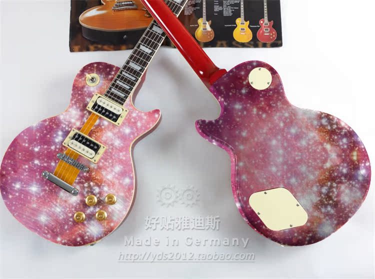 电吉他星空贴纸吉他玄板整张保护膜涂装装饰贴纸粉红色系星空贴