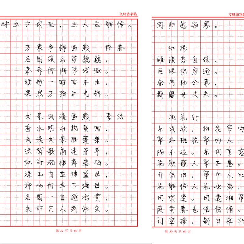 徐静蕾手写体字帖文艺小清新手写练字帖临摹描红定制