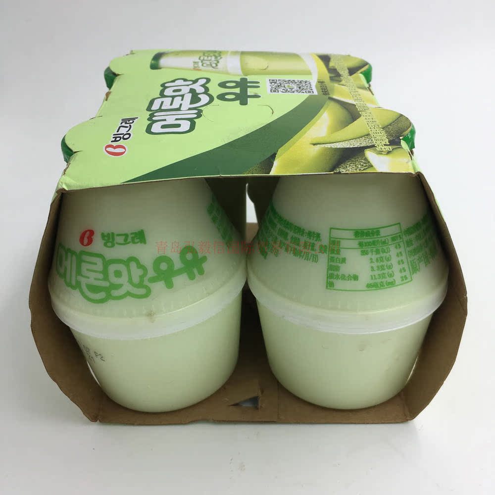 韩国进口宾格瑞哈密瓜牛奶饮料240ml*1胖瓶装冷藏全国按量包邮