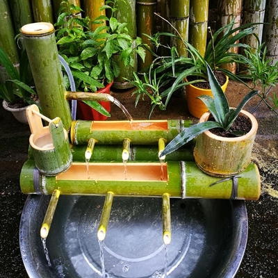 竹流水器 竹子流水器 鱼缸 盆景喷泉 竹子加湿器 竹工艺品 竹制品