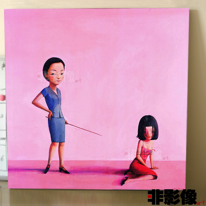 非影像纯手绘油画个性时尚卧室装饰画墙画客厅餐厅无框画壁画刘野