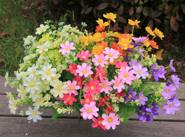 小雏菊仿真花跳兰菊 假花客厅单束装饰花艺 多色野菊花