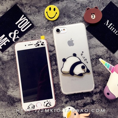 iphones手机壳硅胶6plus全包软表情5.5s挂绳保苹果包爱心出来咳嗽图片