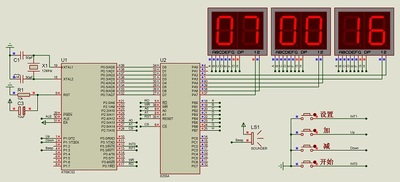 c语言 数码管时钟 电子钟 整点报时 8255 proteus仿真 单片机毕业