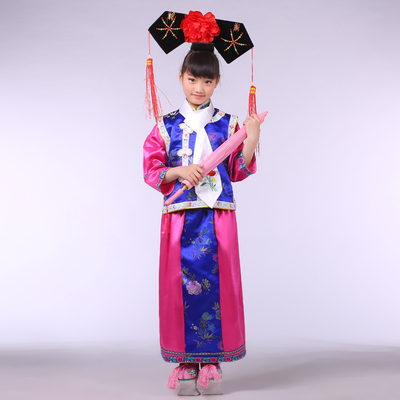 六一儿童节演出服装古装小格格装唐装汉服头饰清朝女童仙女礼物