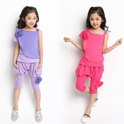 魂牵网-- 韩版短裤<em>马裤</em>哈伦裤休闲<em>运动装</em>女童花