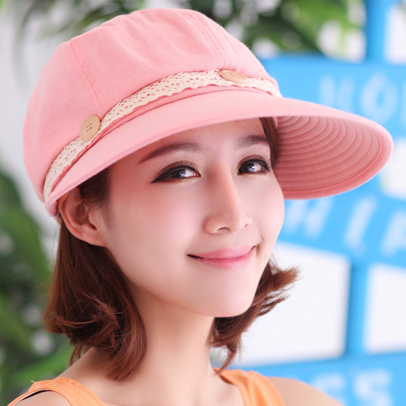 帽子女士韩版夏天防晒蕾丝太阳帽防紫外线遮阳帽沙滩帽折叠防晒帽
