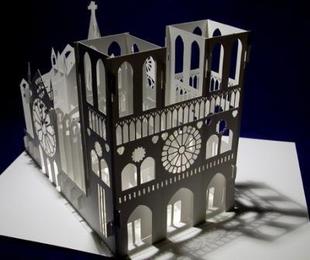 法国巴黎圣母院 立体构成 立体折纸 儿童手工diy折纸建筑 zz370