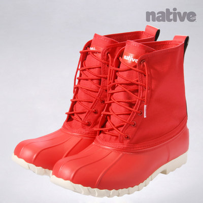 正品 native shoes jimmy 火焰红 男女时尚雨鞋雨靴 潮牌高帮鞋