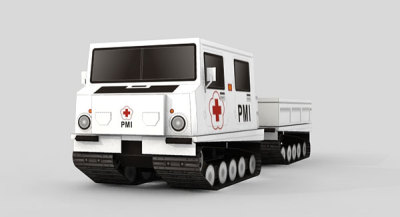 立体折纸手工制作模型剪纸 仿真战争武器 pmi 救护车 3d纸模
