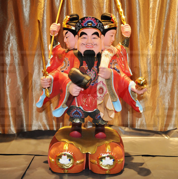 日本福神大黑天惠比寿黄杨木雕把件摆件原木财神