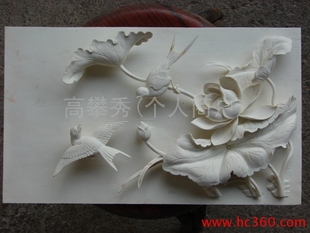 定制汉白玉影壁墙|文化墙屏风||庭院装饰连年有余浮雕|石荷花影碑
