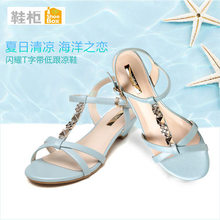 休闲 子专柜1116303213中跟简约时尚 柜2016夏季女凉鞋 shoebox鞋