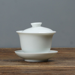 素白玉兰品杯景德镇精致高温手工薄胎瓷 雅致高白釉 隐山堂经典款
