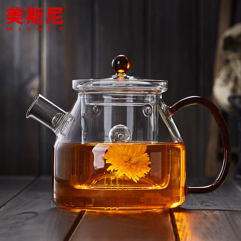 美斯尼玻璃茶壶耐热玻璃加厚过滤泡茶壶耐高温水壶功夫茶具煮茶壶