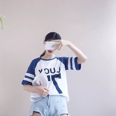 [2015爆款]韩街拍夏季中袖t恤棒球拼色休闲短袖