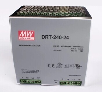 正品台湾mw明纬开关电源导轨安装 drt-240-24 240w 24v10a