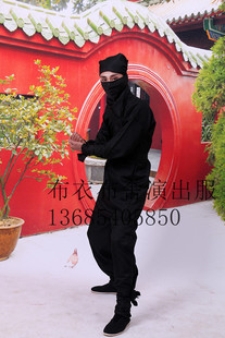 古装夜行衣刺客蒙面人忍者服装 舞台服黑衣人武侠盗贼夜行衣 黑色