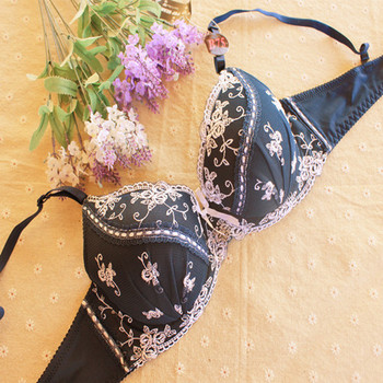 <em>80B</em> 深V上托刺绣<em>文胸</em> 外贸原单尾单内衣 大码