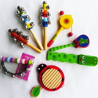 幼儿奥尔夫乐器组合木质沙锤摇铃响板腕铃 儿童早教音乐教具玩具