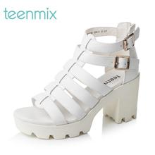 Teenmix/天美意夏季专柜同款牛皮时尚罗马风女凉靴6K230BB6图片