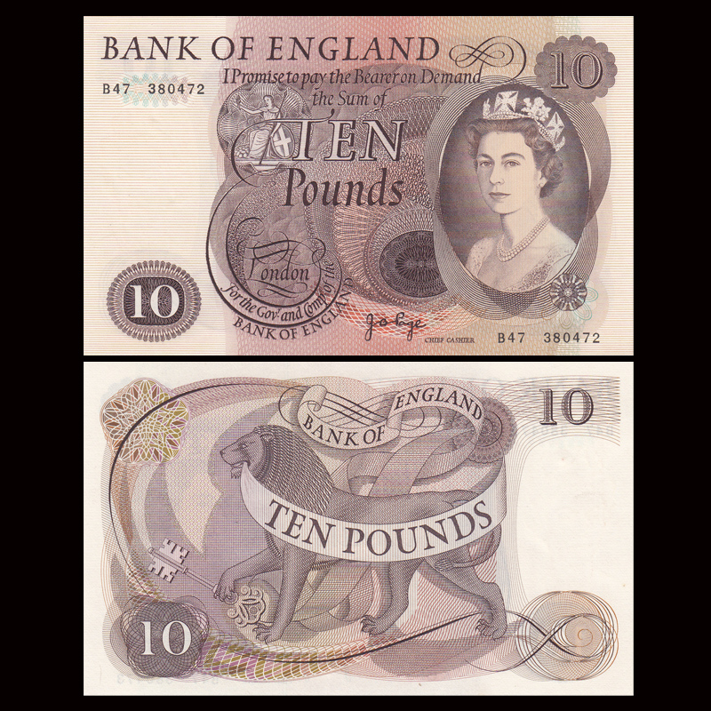 【特价】全新unc 英国10镑 外国纸币 1970-75年 p-376