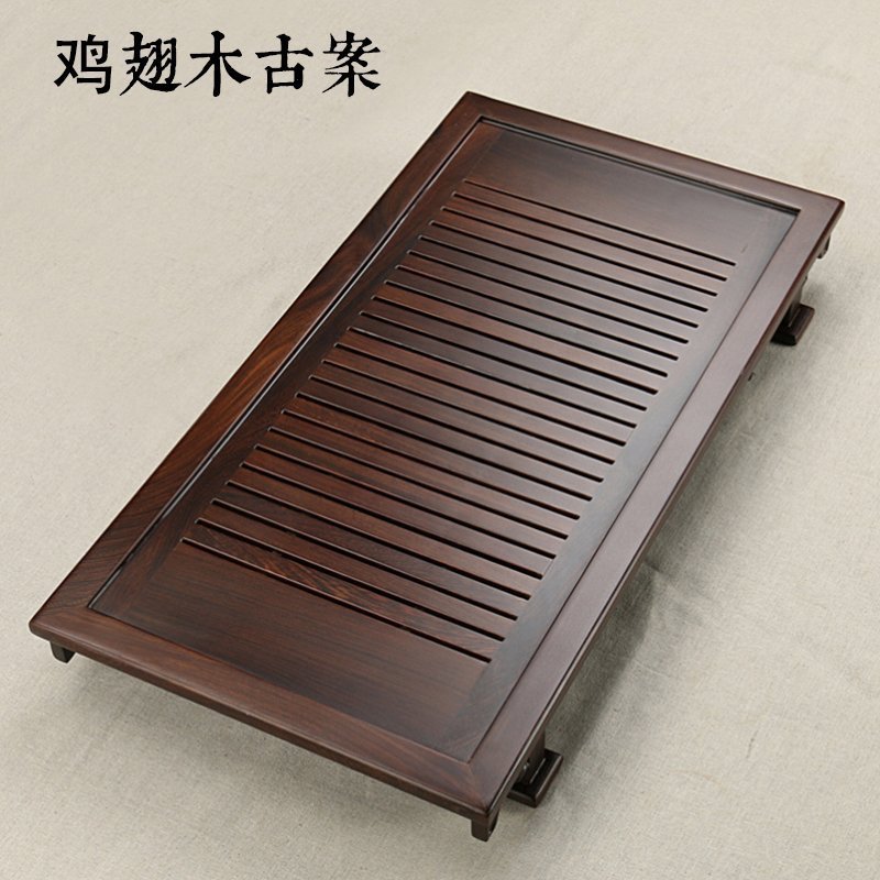 简约鸡翅木制原木茶盘 中式复古茗案茶台 排蓄水功夫茶具托盘包邮