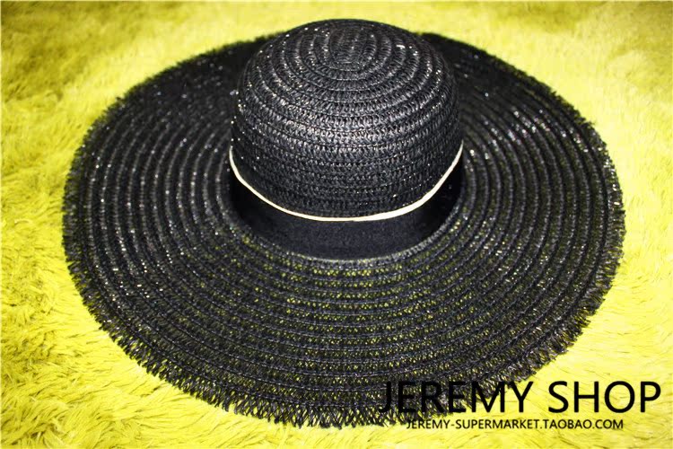 [2015爆款]小辣椒英伦礼帽女士夏天黑色爵士草