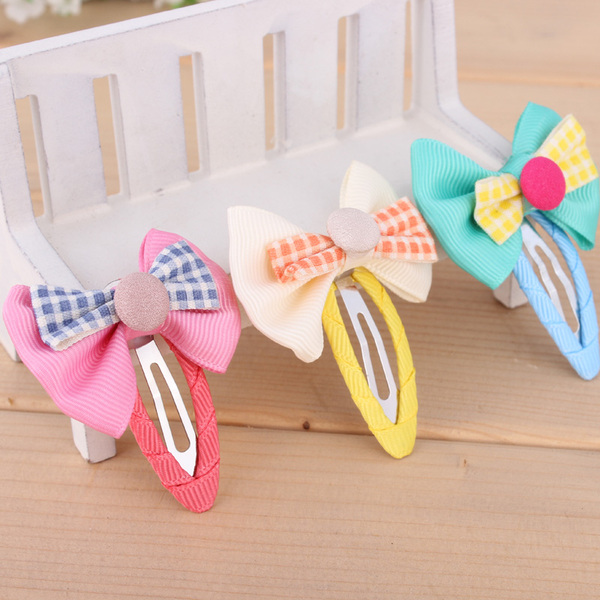 热销儿童发饰 小孩发夹 儿童发饰韩国蝴蝶结发夹BB夹女童宝宝发卡头饰品全包布_易购街