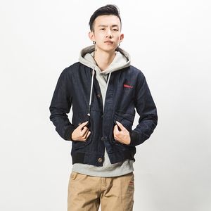 日系男士水洗牛仔外套