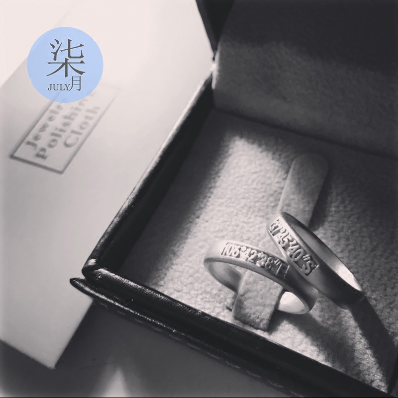 柒月s925纯银情侣戒指女 男女对戒 一对 定制刻字 创意 简约光面