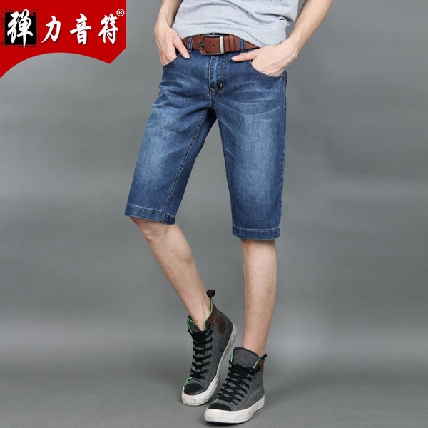 正品男牛仔裤 高弹力牛仔短裤 5分中裤 子马裤