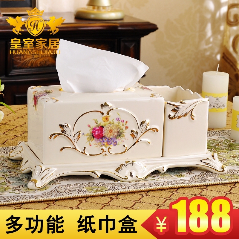 欧式陶瓷纸巾盒抽纸盒奢华高档客厅茶几摆件 遥控器收纳盒装饰品怎么样,皇室家瓷精品好吗, 宜购网"欧式陶瓷纸巾盒抽纸盒奢华高档客厅茶几摆件 遥控器收纳盒装饰品"由淘宝商家"皇室家瓷精品"提供,淘宝价188.00元。宜购网通过严格筛选,为您提供优质、正品商品,商家已通过淘宝店铺实名认证并加入《消费者保障服务协议》,请放心购买。
