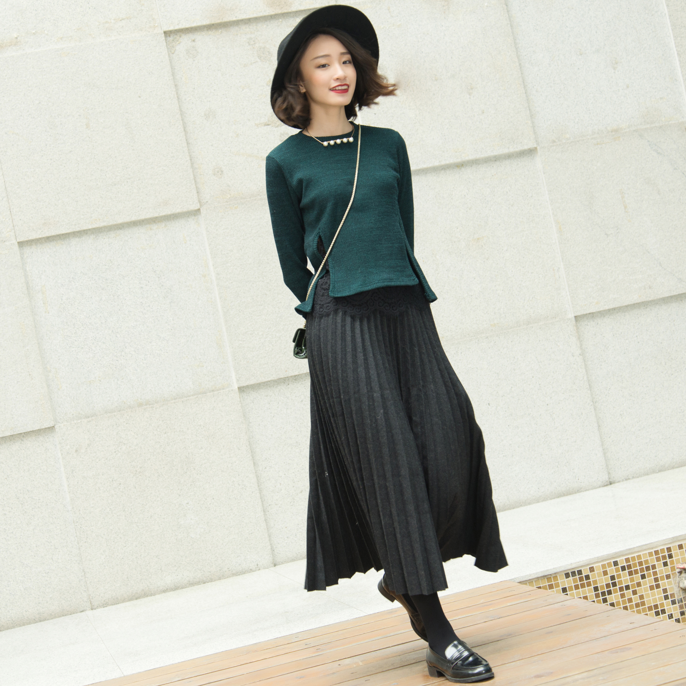 百搭裙毛呢秋冬加厚半身长裙长款 羊毛_半身裙