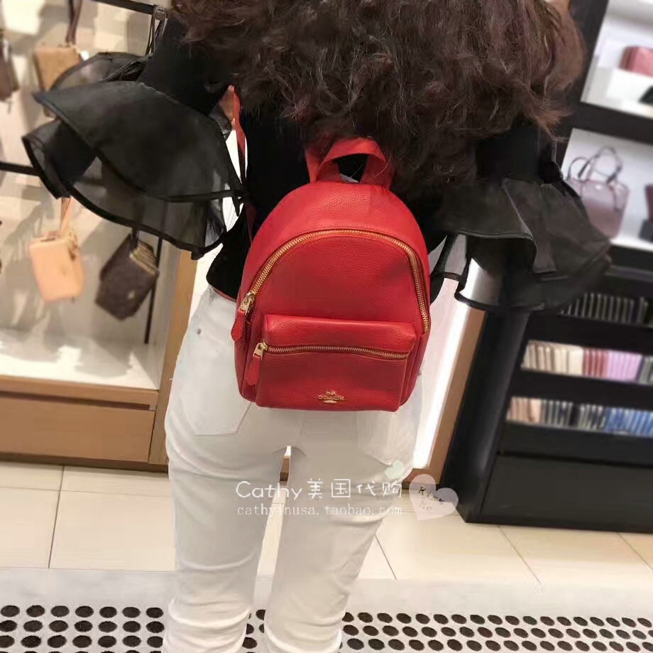 cathy美国正品代购 coach蔻驰新款双肩包小号女士小背包休闲百搭