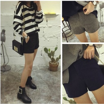 *173当铺*[E10C]复古百搭<em>毛呢短裤冬</em>新款韩版