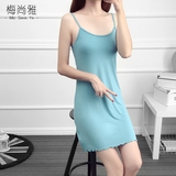 莫代尔吊带背心女中长款大码显瘦打底裙内搭衬裙胖mm吊带背心裙女