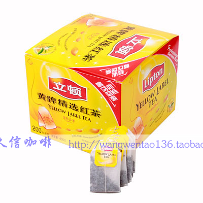 2盒包邮 立顿红茶Lipton立顿黄牌精选红茶包2g*200  S200进口茶粉