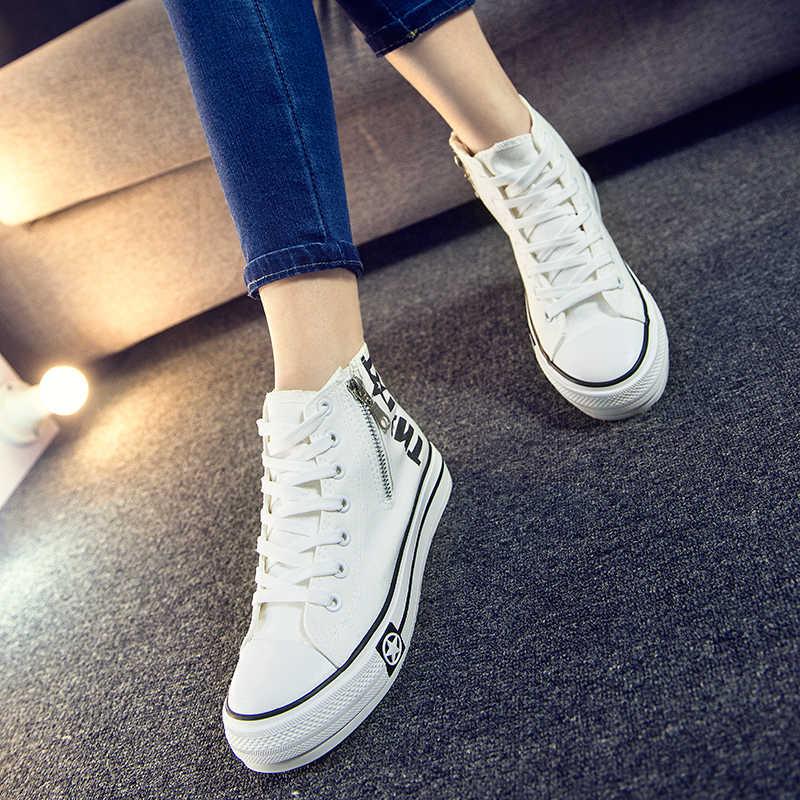 [2015爆款]2015夏季女生低帮韩式小白鞋帆布鞋