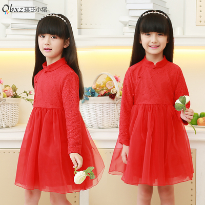 女童连衣裙秋冬款长袖加绒韩版女孩冬季公主裙
