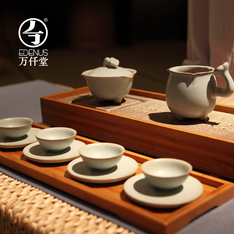 万仟堂茶盘竹 功夫茶茶盘套装 茶道茶桌茶台茶海竹制茶盘天地一家