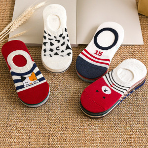 硅胶防滑薄款纯棉短袜