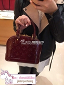 LV/路易威登 漆皮贝壳包 单肩女包斜跨包手提包ALMA BB M91678