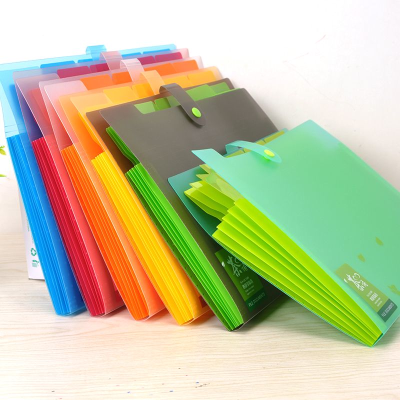 创易茶语风琴包学生可爱A4彩色试卷夹多层文件袋文件夹资料收纳包