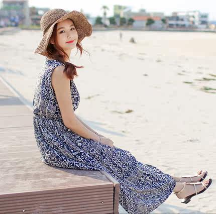 魂牵网-- <em>波西米亚长裙女</em>2015夏装新款修身显